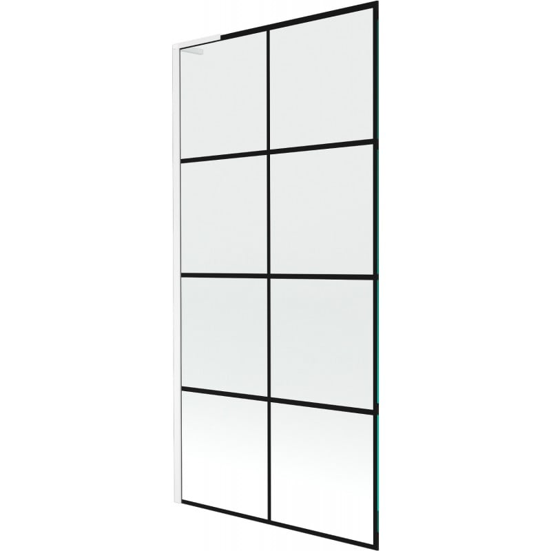 Mexen Next L pare-douche à une porte 90 x 150 cm, grille noire, blanc - 895-090-000-03-77-20