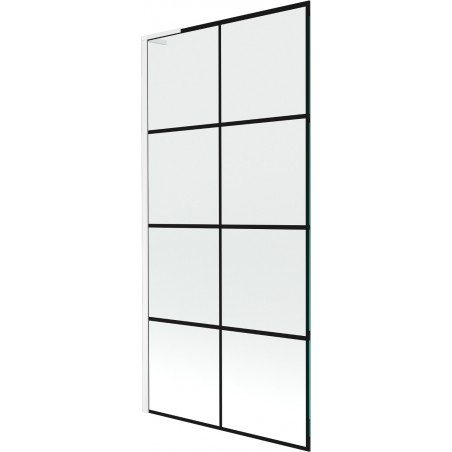 Mexen Next L pare-douche à une porte 90 x 150 cm, grille noire, blanc - 895-090-000-03-77-20