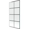 Mexen Next L pare-douche à une porte 90 x 150 cm, grille noire, blanc - 895-090-000-03-77-20