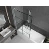 Mexen Next L paravent de baignoire à 1 volet 100 x 150 cm, grille noire, blanc - 895-100-000-03-77-20