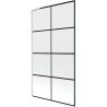 Mexen Next L paravent de baignoire à 1 volet 100 x 150 cm, grille noire, blanc - 895-100-000-03-77-20