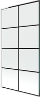 Mexen Next L paravent de baignoire à 1 volet 100 x 150 cm, grille noire, blanc - 895-100-000-03-77-20
