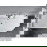 Baignoire Mexen Mia d'angle à poser gauche 150 x 75 cm, blanche, trop-plein en métal - 52691507500L-95