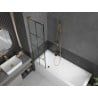 Mexen Next L pare-baignoire à 1 volet 50 x 150 cm, grille noire, doré - 895-050-000-03-77-50