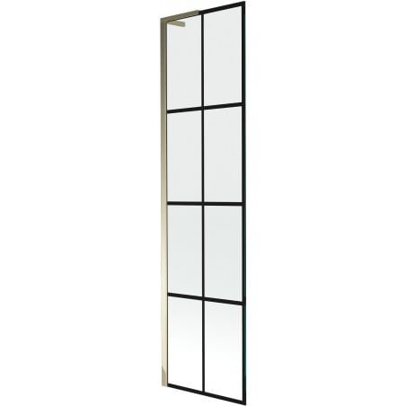 Mexen Next L pare-baignoire à 1 volet 50 x 150 cm, grille noire, doré - 895-050-000-03-77-50