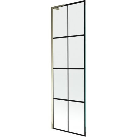 Mexen Next L paroi de baignoire 1 volet 60 x 150 cm, grille noire, doré - 895-060-000-03-77-50