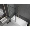 Mexen Next L paroi de baignoire 1 volet 70 x 150 cm, grille noire, doré - 895-070-000-03-77-50