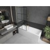 Mexen Next L paroi de baignoire à 1 volet 80 x 150 cm, grille noire, dorée - 895-080-000-03-77-50