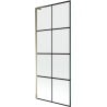 Mexen Next L paroi de baignoire à 1 volet 80 x 150 cm, grille noire, dorée - 895-080-000-03-77-50