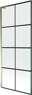 Mexen Next L paroi de baignoire à 1 volet 80 x 150 cm, grille noire, dorée - 895-080-000-03-77-50