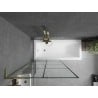 Mexen Next L paroi de baignoire à 1 battant 90 x 150 cm, grille noire, doré - 895-090-000-03-77-50