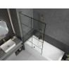 Mexen Next L paroi de baignoire à 1 volet 100 x 150 cm, grille noire, or - 895-100-000-03-77-50
