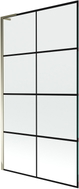Mexen Next L paroi de baignoire à 1 volet 100 x 150 cm, grille noire, or - 895-100-000-03-77-50