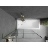 Mexen Next L paroi de baignoire à 1 volet 100 x 150 cm, grille noire, or - 895-100-000-03-77-50