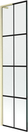 Mexen Next L paravent de baignoire à 1 vantail 50 x 150 cm, grille noire, or brossé - 895-050-000-03-77-55