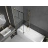Mexen Next L paravent de baignoire à 1 aile 60 x 150 cm, grille noire, or brossé - 895-060-000-03-77-55