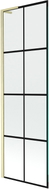 Mexen Next L paravent de baignoire à 1 aile 60 x 150 cm, grille noire, or brossé - 895-060-000-03-77-55