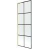Mexen Next L paroi de baignoire à 1 volet 70 x 150 cm, grille noire, doré brossé - 895-070-000-03-77-55