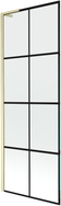 Mexen Next L paroi de baignoire à 1 volet 70 x 150 cm, grille noire, doré brossé - 895-070-000-03-77-55
