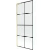 Mexen Next L paroi de baignoire 1-pan 80 x 150 cm, grille noire, doré brossé - 895-080-000-03-77-55