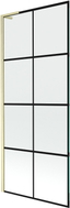 Mexen Next L paroi de baignoire 1-pan 80 x 150 cm, grille noire, doré brossé - 895-080-000-03-77-55