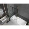 Mexen Next L paroi de baignoire 1-volet 90 x 150 cm, grille noire, or brossé - 895-090-000-03-77-55