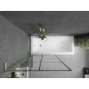 Mexen Next L paroi de baignoire 1-volet 90 x 150 cm, grille noire, or brossé - 895-090-000-03-77-55