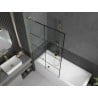 Mexen Next L paroi de baignoire 1-volet 100 x 150 cm, grille noire, or brossé - 895-100-000-03-77-55