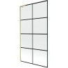 Mexen Next L paroi de baignoire 1-volet 100 x 150 cm, grille noire, or brossé - 895-100-000-03-77-55