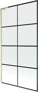 Mexen Next L paroi de baignoire 1-volet 100 x 150 cm, grille noire, or brossé - 895-100-000-03-77-55