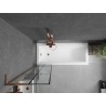 Mexen Next L paroi de baignoire à 1 vantail 50 x 150 cm, grille noire, or rose - 895-050-000-03-77-60