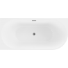 Baignoire Mexen Mia en pose libre, coin gauche 150 x 75 cm, blanche/noire, évacuation gun gray brossé - 52691507575L-66
