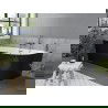 Baignoire Mexen Mia en pose libre, coin gauche 150 x 75 cm, blanche/noire, évacuation gun gray brossé - 52691507575L-66