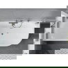 Baignoire Mexen Mia en pose libre, coin gauche 150 x 75 cm, blanche/noire, évacuation gun gray brossé - 52691507575L-66