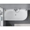 Mexen Mia baignoire autoportante d'angle gauche 150 x 75 cm, blanc/noir, trop-plein gris fusil brossé - 52691507575L-66