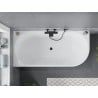 Mexen Mia baignoire îlot d'angle gauche 150 x 75 cm, blanc/noir, trop-plein noir - 52691507575L-70