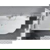 Baignoire Mexen Mia à angle gauche 150 x 75 cm, blanche/noire, évacuation en nickel brossé - 52691507575L-97