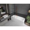 Mexen Next L paroi de baignoire 1-volet 60 x 150 cm, grille noire, or rose - 895-060-000-03-77-60