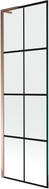 Mexen Next L paroi de baignoire 1-volet 60 x 150 cm, grille noire, or rose - 895-060-000-03-77-60