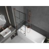 Mexen Next L paroi de douche à 1 volet 70 x 150 cm, grille noire, or rose - 895-070-000-03-77-60