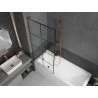 Mexen Next L pare-douche à un vantail 80 x 150 cm, grille noire, or rose - 895-080-000-03-77-60