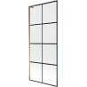 Mexen Next L pare-douche à un vantail 80 x 150 cm, grille noire, or rose - 895-080-000-03-77-60