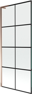 Mexen Next L pare-douche à un vantail 80 x 150 cm, grille noire, or rose - 895-080-000-03-77-60