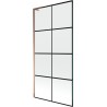Mexen Next L paroi de baignoire 1 volet 90 x 150 cm, quadrillage noir, or rose - 895-090-000-03-77-60