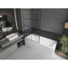 Mexen Next L paroi de baignoire 1 vantail 100 x 150 cm, grille noire, or rose - 895-100-000-03-77-60