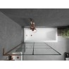 Mexen Next L paroi de baignoire 1 vantail 100 x 150 cm, grille noire, or rose - 895-100-000-03-77-60