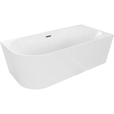 Baignoire Mexen Mia d'angle droite 150 x 75 cm, blanche, évacuation gun gray brossé - 52691507500P-66