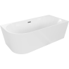 Baignoire Mexen Mia d'angle droite 150 x 75 cm, blanche, évacuation gun gray brossé - 52691507500P-66