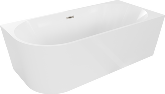 Mexen Mia baignoire autoportante d'angle droite 150 x 75 cm, blanche, trop-plein en nickel brossé - 52691507500P-97
