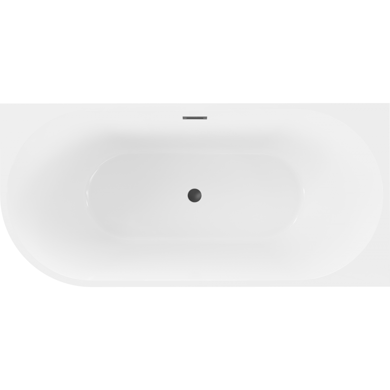 Mexen Mia baignoire autoportante d'angle droite 150 x 75 cm, blanche, trop-plein noir - 52691507500P-70